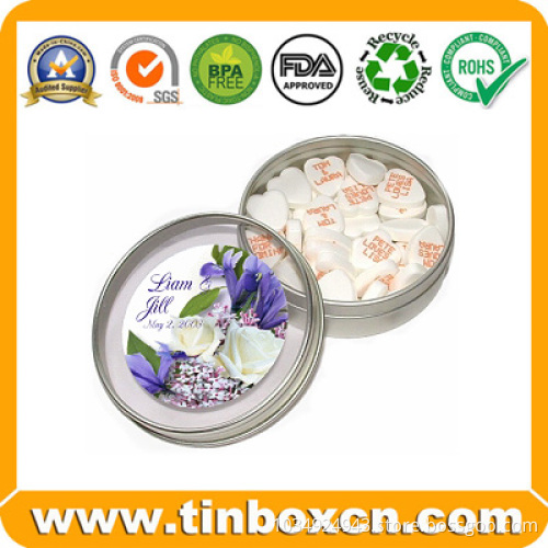 Round Metal Candy Tin for Sweets  Sugars Storage